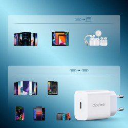 Incarcator priza Choetech AC EU Fast Charging , USB Type C Power Delivery 20W 3A white (PD5005-EU) - Img 7