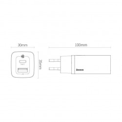 Incarcator priza, rapid Baseus GaN2 Lite 65W USB / USB Typ C Quick Charge 3.0 Power Delivery (gallium nitride) black (CCGAN2L-B01) - Img 2