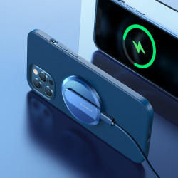 Incarcator Qi fara fir Joyroom 15 W pentru iPhone (compatibil MagSafe) + cablu USB tip C albastru (JR-A28) - Img 3
