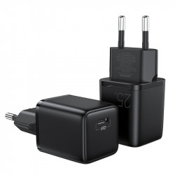 Incarcator retea Mini Joyroom L-P251, USB-C, 25W, 3A, Cablu USB-C la USB-C 1m inclus, Negru - Img 2