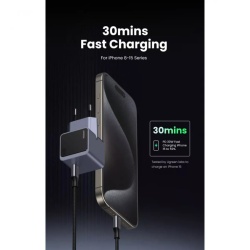 Incarcator retea Ugreen Nexode Air 30W, GaNInfinity, USB-C, Negru/Gri - Img 5