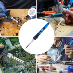 Kit Ciocan de Lipit / Pistol de Lemn / Solder 80W Typec Home cu Afișaj LCD, Temperatură Reglabilă 180-480°C, Funcție Sleep și Set Complet 6 Vârfuri - Img 2
