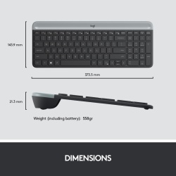 Kit tastatura + mouse wireless Logitech MK470, Slim, Negru Grafit - Img 5