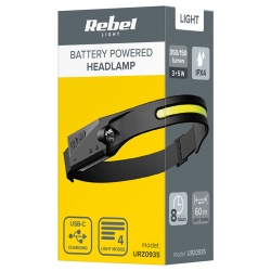 LANTERNA FRONTALA LED 3W + COB 5W IPX4 REBEL - Img 5
