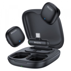 Lavaliera Yesido KR21, USB-C, Set 2 bucati, Neagra
