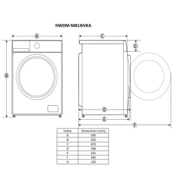 MASINA CU USCATOR HEINNER HWDM-M814IVKA - Img 3