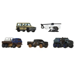 MATCHBOX SET 5 MASINUTE METALICE JURASSIC WORLD SCARA 1 LA 64 - Img 3