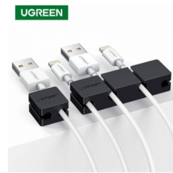 Organizator cabluri Ugreen, „LP208” adeziv 3M, sase orificii destinate organizarii cablurilor, negru
