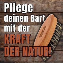 Perie pentru ingrijirea barbii REMOS, peri vegetali 100% vegani, maner ergonomic din lemn, pentru aranjare si descurcare barba - Img 2