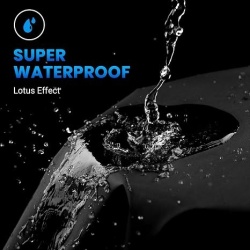 Prelata moto impermeabila Favoto 245x105x125 cm, husa protectie ploaie, soare, praf si zgarieturi, material rezistent cu fante blocare antifurt si benzi reflectorizante noapte, Negru - Img 5