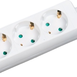 PRELUNGITOR LOGILINK, Schuko x 3, conectare prin Schuko (T), cablu 1.5 m, 16 A, protectie copii, alb, "LPS205" (timbru verde 0.18 lei)