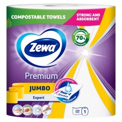 Prosoape de hartie de uz casnic, Zewa, Premium Jumbo, 3 straturi, 1 rola