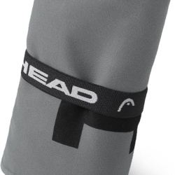 Prosop din Microfibră Head Active cu Bandă Elastică, Uscare Rapidă și Dimensiuni Compacte 60 x 110 cm, Gri Închis