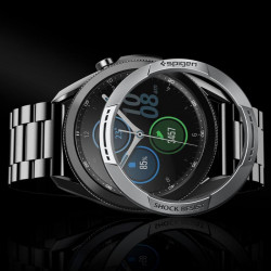 Protectie din aluminiu Spigen Chrono Shield silver pentru Samsung Galaxy Watch 3 45mm negru - Img 3
