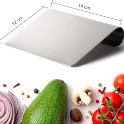 Racletă Multifuncțională de Bucătărie din Oțel Inoxidabil 18/10, 12 x 14 cm, Spatulă pentru Legume, Aluat și Transfer Ingrediente, Curățător Tocător, Compatibilă Mașina de Spălat Vase - Img 2
