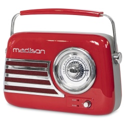 RADIO FM PORTABIL NOSTALGIA 15W CU FUNCTIE BLUETOOTH/AUX - ROSU - Img 2