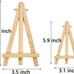 Set 10 Mini Șevalete din Lemn Natural de Pin 15 x 8 cm (5.9 Inch)pentru Fotografii, Mici Pânze de Pictură, Numere de Masă Nuntă, Mărturii, Cărți de Vizită și Proiecte Creative DIY - Img 3