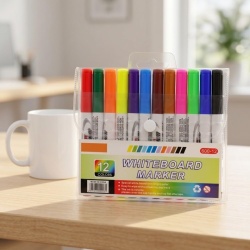 Set 12 Markere pentru Tablă Albă și Desene Plutitoare în Apă, Carioci Lavabile cu Cerneală Pe Bază de Apă, Multicolore - Img 5