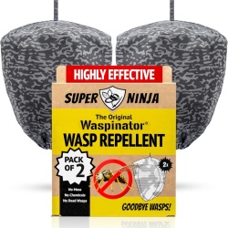 Set 2 Capcane Tip Cuib Fals de Viespi Waspinator, Momeală Ecologică pentru Îndepărtarea Viespilor Fără Substanțe Chimice sau Toxine, Rezistente la Intemperii, pentru Grădină, Foișor, Terasă, Balcon și Camping