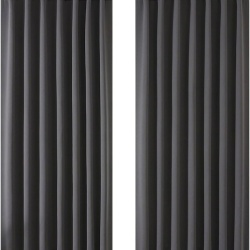 Set 2 Draperii Blackout Termoizolante Joydeco 117 x 137 cm, Prindere cu Bride Ascunse, Opace, pentru Living și Dormitor, Gri Închis