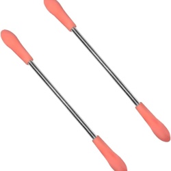 Set 2 Epilatoare Manuale Faciale cu Arc din Metal și Mânere Ergonomice 19.4 cm, Dispozitiv Tradițional Tip Tija Flexibilă Formă U pentru Smulgerea Părului Facial, Mustață, Bărbie, Obrajii și Puf