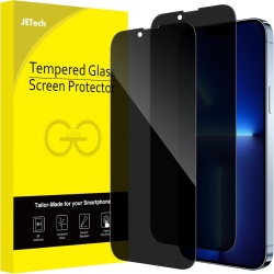 Set 2 Folii de Protecție din Sticlă Securizată cu Confidențialitate (Privacy) JETech pentru iPhone 13 Pro Max, Acoperire Totală, Anti-Spy