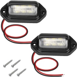 Set 2 Lămpi LED Albe pentru Numărul de Înmatriculare, 6-SMD, Impermeabile IP67, 12-24V - Img 2