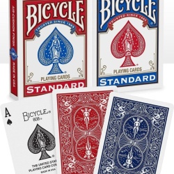 Set 2 Pachete Cărți de Joc Index Standard Rider Back 808 Bicycle, Roșu și Albastru, Format Poker 62.8 x 88 mm