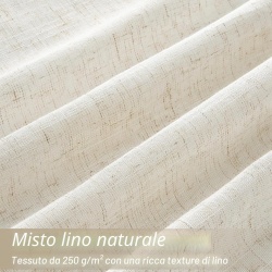 Set 2 Perdele Voal Topfinel cu In Natural 140 x 235 cm, Finisaj Semitransparent cu Inele Metalice (Capsate), Stil Modern Boem pentru Living și Dormitor - Img 5