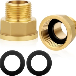 Set 2 Reducții / Adaptori din Alamă 3/4" Exterior x 1" Interior, Bucșă Filetată Hexagonală cu 2 Inele de Etanșare, pentru Apă, Gaz și Combustibil
