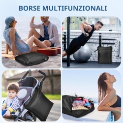 Set 2 Saci Impermeabili pentru Haine Umede , Dimensiune 50 x 60 cm, Material Oxford 210D cu Fermoar, Culoare Neagră, Ideali pentru Sală, Înot și Călătorii - Img 2