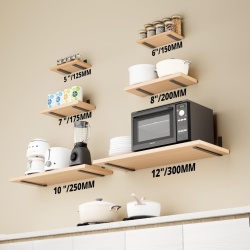 Set 2 Suporturi Metalice pentru Polițe SAYAYO Heavy Duty, Fier Masiv Grosime 5 mm, Profil L 300 x 150 mm, Încărcare până la 50 kg, Vopsire Negru Mat, Kit Complet de Montaj Inclus - Img 4