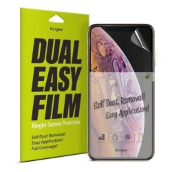 Set 2 x Folie pentru iPhone 11 Pro / iPhone XS / iPhone X, Auto-Curatare, Ringke Dual Easy, Transparent