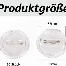 Set 20 Baloane / Insigne Acrilice Transparente 37 mm, Insigne Rotunde Blank pentru Personalizare DIY, Broșe de Inserție fără Mașină de Presat, pentru Meșteșuguri, Cadouri și Evenimente - Img 6
