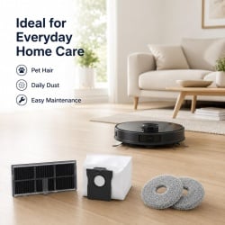 Set 24 Piese Accesorii și Consumabile pentru Dreame L10s Ultra Gen 2, L10s Pro Ultra Heat, X30 Ultra și Mova E30 Ultra, Perie Centrală din Cauciuc, 6 Pungi de Praf, 6 Lavete Mop Microfibră, 6 Perii Laterale, 4 Filtre HEPA Lavabile și Perie de Curățare - Img 2