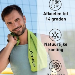 Set 3 prosoape răcoritoare instant Airflip Ice din microfibră, 100 x 30 cm, efect de răcire prin evaporare pentru gât și cap, ideale pentru drumeții, alergare, tenis și fitness - Img 10
