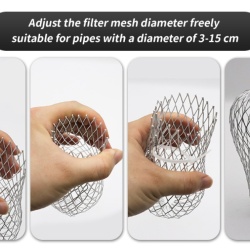 Set 4 bucati, grilaje pentru jgheab, protectii pentru jgheaburi din aluminiu, anti-frunze, metalice extensibile, argintiu - Img 9