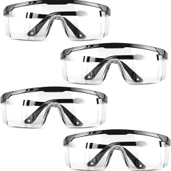 Set 4 Perechi Ochelari de Protecție KYLOS împotriva Aburirii, Razelor UV și Zgârieturilor, pentru Construcții, Atelier, Laborator, Design Ergonomic, Culoare Neagră