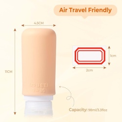 Set 4 Recipiente de Călătorie, 98 ml, Silicon, Antiscurgere, pentru Șampon și Cosmetice, Multicolor - Img 3