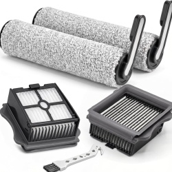 Set 5 Piese Accesorii de Schimb Typec Home Compatibil cu Aspirator Umed-Uscat Tineco Floor One S5 / S5 Pro / S5 Pro 2 / S5 Extreme, Kit cu 2 Perii Rotative din Microfibră, 2 Filtre HEPA și 1 Perie de Curățare