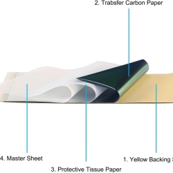 Set 50 Coli Hârtie de Transfer Tatuaje A4, Șablon Carbon 4 Straturi pentru Copiator Termic și Desen Manual, Hârtie Indigo Profesională pentru Tatuat, Body Painting și Proiecte DIY - Img 5