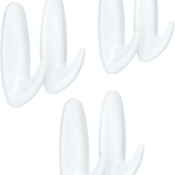 Set 6 Cârlige Adezive Decorative Medium Command 3M, Culoare Alb, Capacitate Susținere 1.3 kg / cârlig (Total 9 Benzi adezive incluse), Montare Fără Găurire - Img 2
