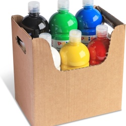 Set 6 culori tempera lavabilă pentru copii PRIMO, 1 litru cu dozator/pompă, vopsea lavabilă pentru hârtie, carton, pânză, sticlă, +3 ani - Img 9