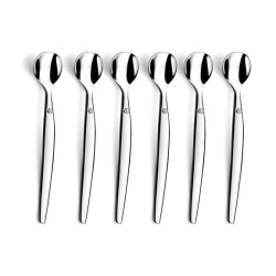 Set 6 lingurițe pentru espresso Lou Laguiole Jet, inox 18/0, finisaj lucios tip oglindă, 11 cm, Argintiu