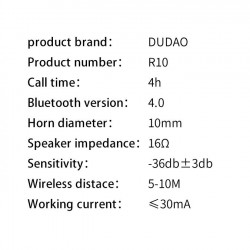 Set auto Dudao 2x încărcător USB 3.4A + casca Bluetooth , negru (R10) - Img 7