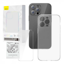 Set husă transparentă și sticlă securizată Baseus Corning pentru iPhone 12 Pro Max