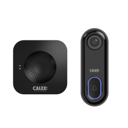 Set sonerie video Calex Smart 1080P cu difuzor wireless, Negru