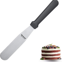 Spatulă profesională dreaptă și flexibilă pentru patiserie și bucătărie Westmark Master Line, 3 x 14 cm (lungime totală 26 cm), inox și plastic, Negru/Argintiu - Img 3