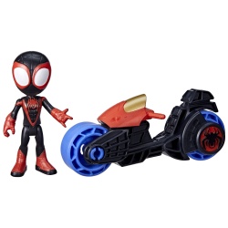 SPIDEY PRIETENII EXTRAORDINARI SET MOTOCICLETA SI FIGURINA MILES MORALES SPIDER MAN 10CM - Img 2