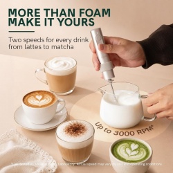 Spumumător de Lapte Portabil OutIn LattoGo, Electric, Reîncărcabil USB-C, Design cu Sită Inovatoare, Corp din Aluminiu, Ideal pentru Cafea și Latte Art - Img 6